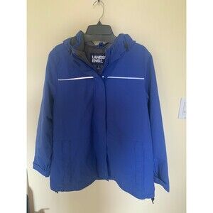 Lands' End Squall Waterproof Parka Womens L 14-16 Insulated Hooded Jacket Coat